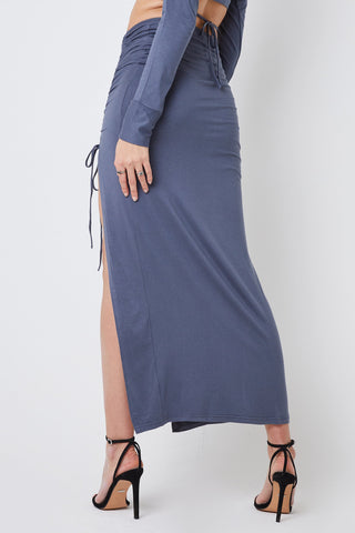 Creea Split Leg Maxi Skirt - Charcoal.