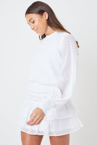 Creea Embroidered Dress - White