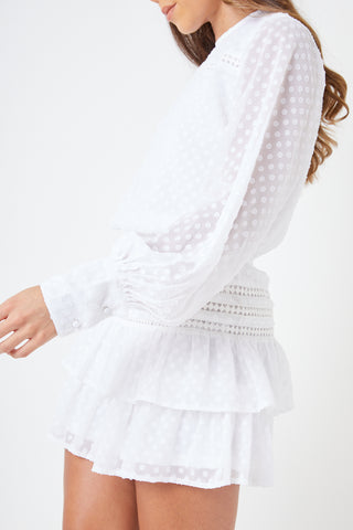 Creea Embroidered Dress - White